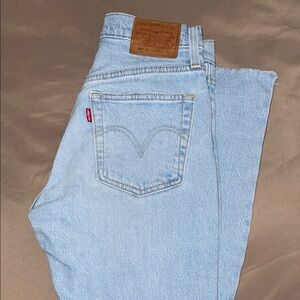 Levi's Light Blue High-Rise Straight Leg Jeans